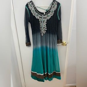 Blue/ teal anarkali suit (size 44-46) Indian dress
